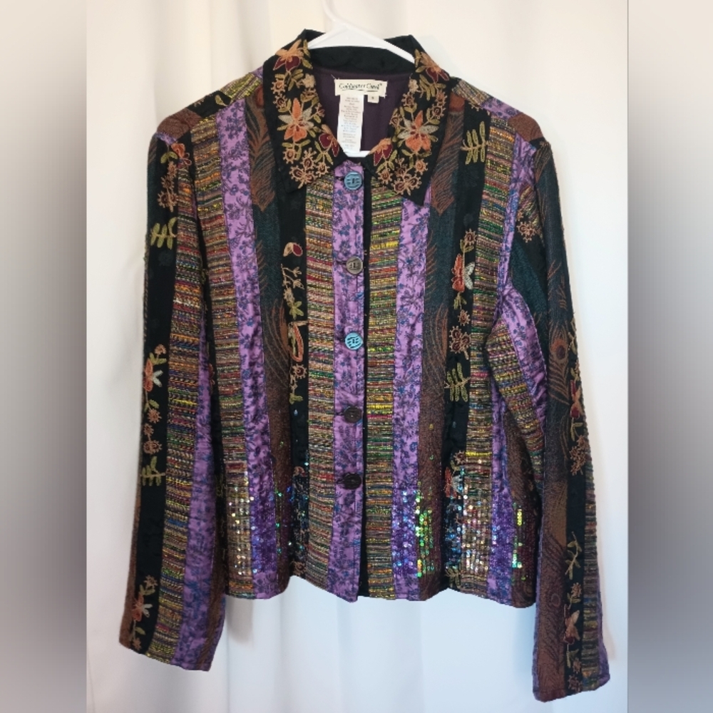 Coldwater Creek Eclectic Patchwork Jacket Small E… - image 2